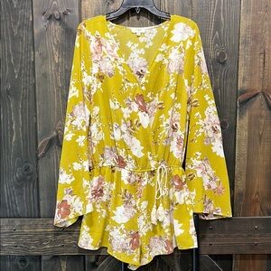 Umgee Yellow Floral Romper